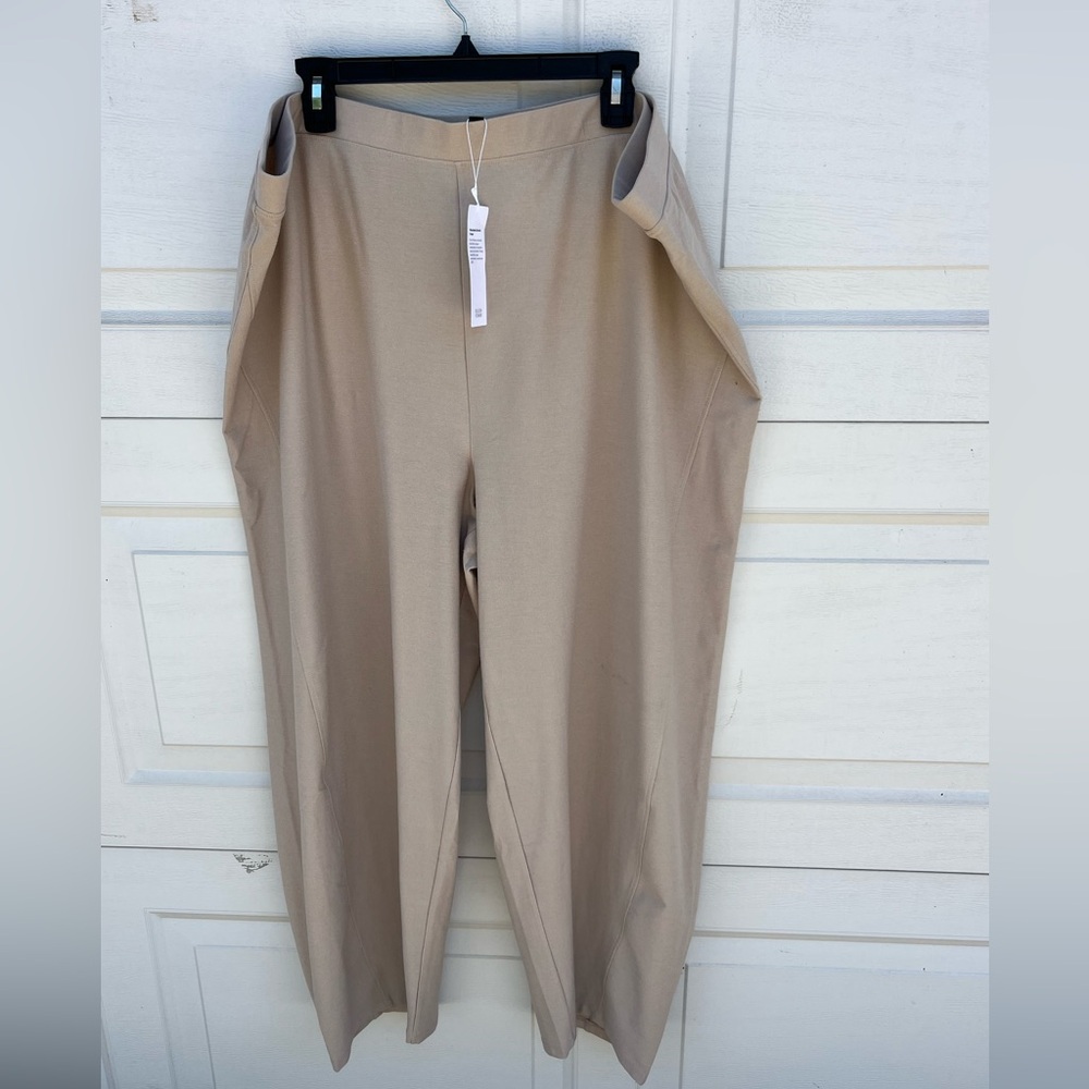 Eileen Fisher Wheat Washable Stretch Crepe Lantern Pants plus 2X NWT